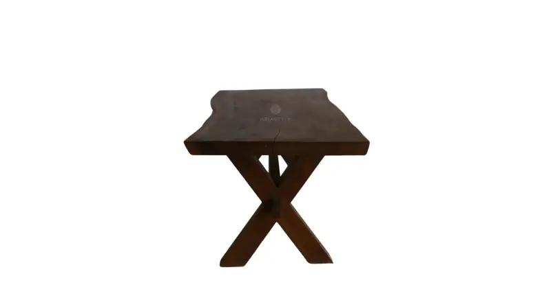 Artikelbild 3 des Artikels “Naturholztisch Suar mit Holzbeinen Modell X, 251,5cm Länge, 115cm Breite, 81cm Höhe. Tischplatte 7,5cm Dicke “